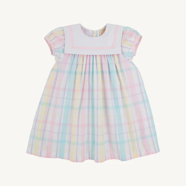 Stewart's Square Collar Dress | Brunch Plate Plaid with Palm Beach Pink