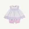 Sydney Scallop Set | Pink Greenbrier Gingham & Lauderdale Lavender Gingham with Worth Avenue White