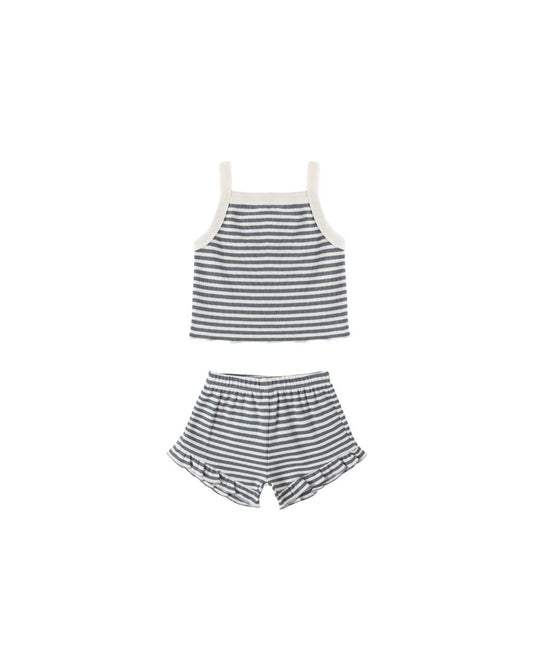 Evie Tank + Shortie Set | Ocean Stripe
