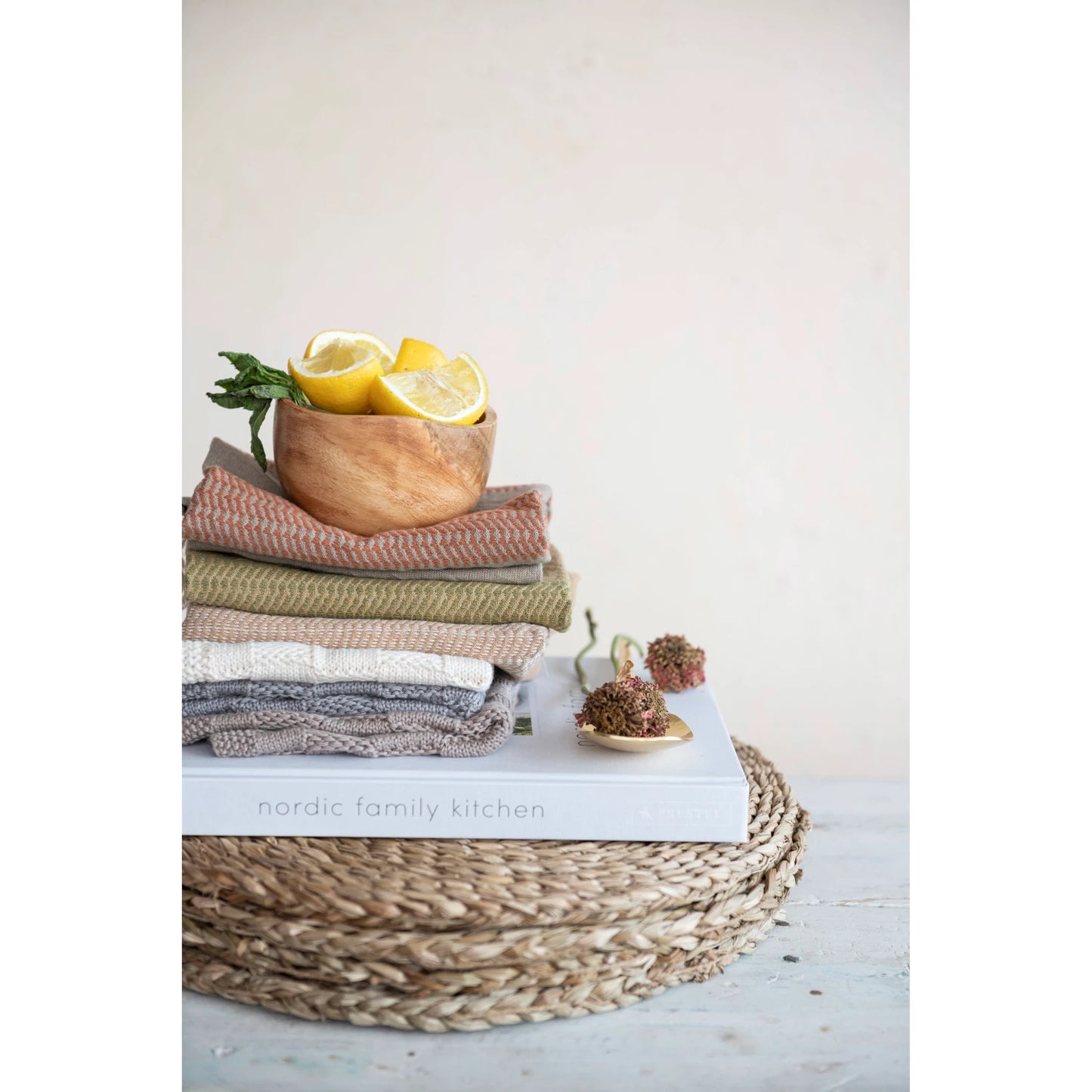 Cotton Blend Dish Towels w/ Weave Pattern | Set of 3 | 3 Colors
