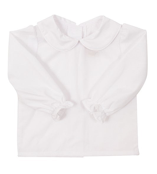 Maude's Peter Pan Collar Shirt | Broadcloth | Long Sleeve | Worth Ave White