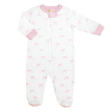 Pretty Bows Zipped Footie