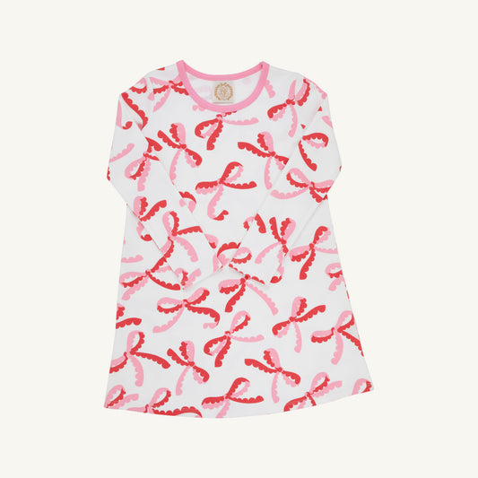 Long Sleeve Polly Play Dress | Heavy Weight | Bonnie Scott Bows/Hamptons Hot Pink