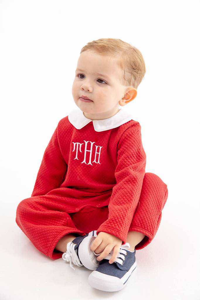 Potter's Playsuit | Quilted | Richmond Red/Worth Ave White