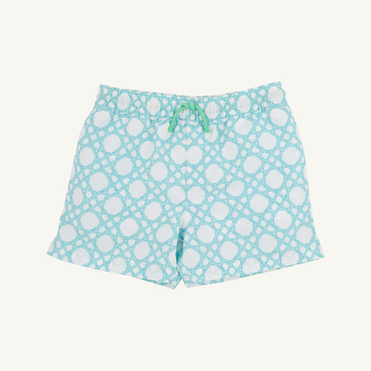 Tortola Swim Trunks | Catamaran Cane & Grace Bay Green