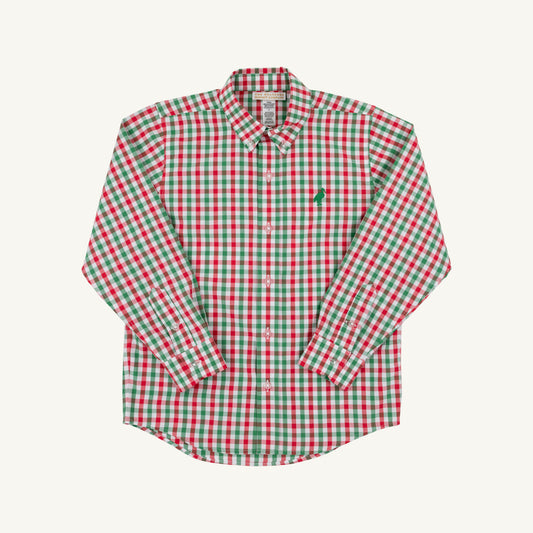 Dean's List Dress Shirt | Richmond Red and Kiawah Kelly Green Gingham