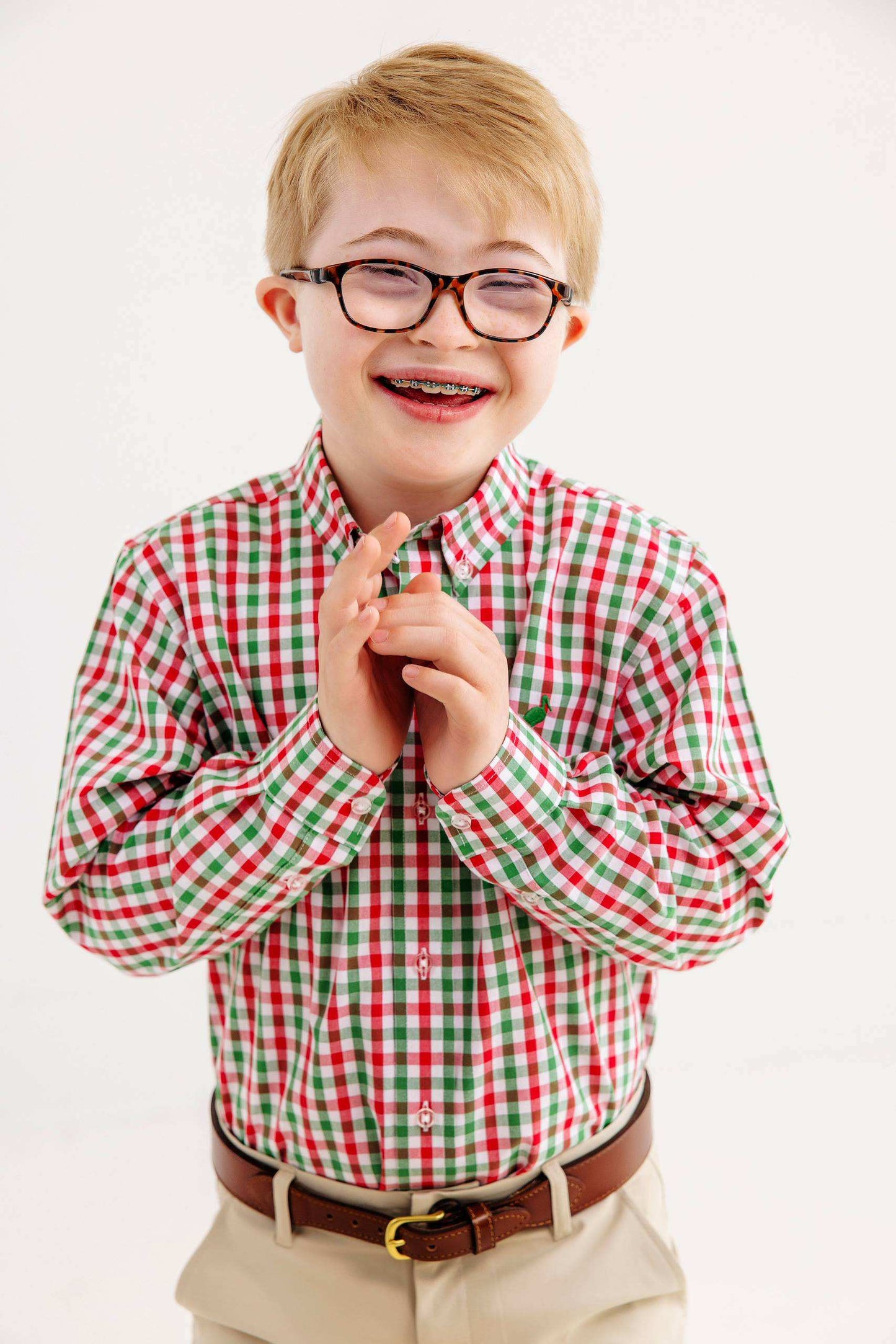 Dean's List Dress Shirt | Richmond Red and Kiawah Kelly Green Gingham