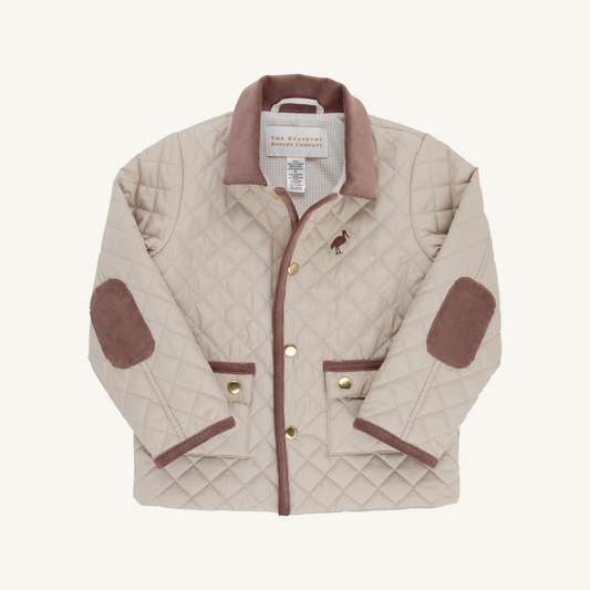 Caldwell Quilted Coat | Keeneland Khaki/Gray Bay Brown