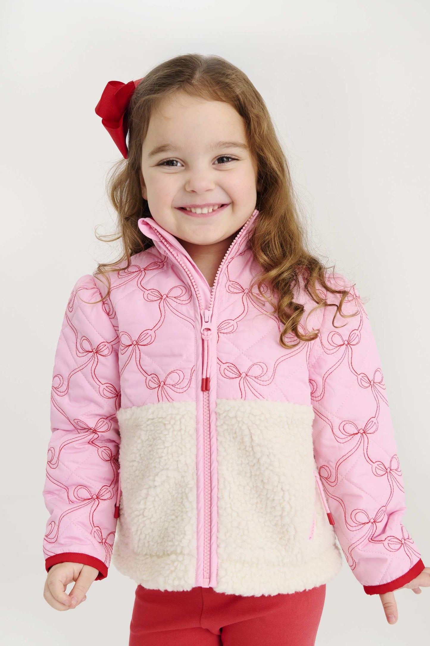 Cate Coat | Bluffton Bows (Richmond Red)/Palmetto Pearl