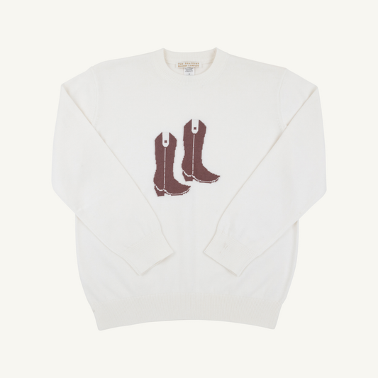 Isaac's Intarsia Sweater | Palmetto Pearl/ Cowboy Boot