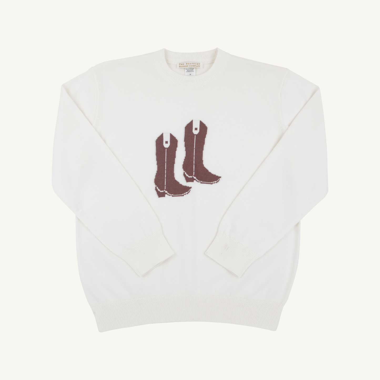 Isaac's Intarsia Sweater | Palmetto Pearl/ Cowboy Boot