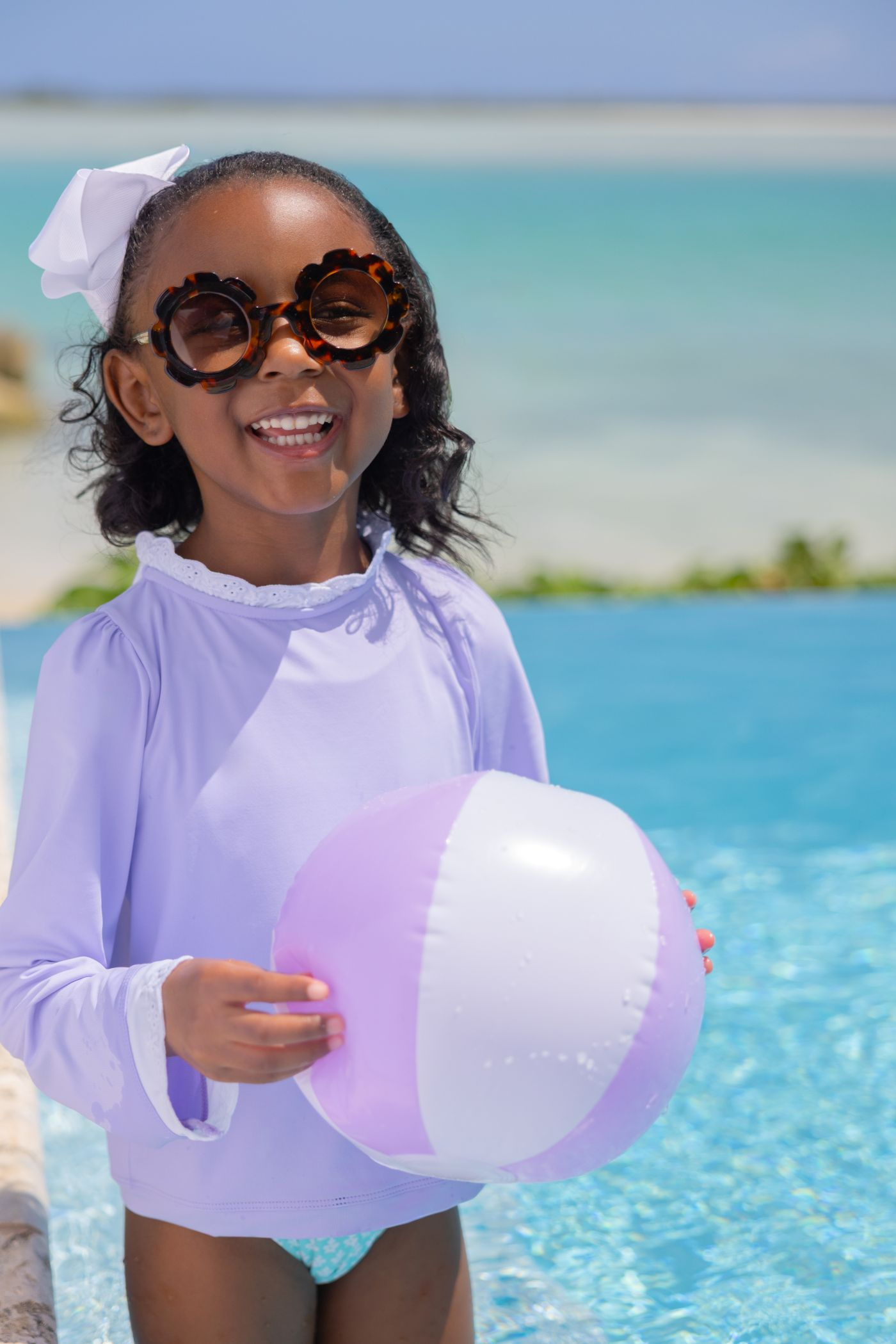 Winnie's Wave Spotter Swim Shirt | Keyhole | Lauderdale Lavender & Worth White Avenue