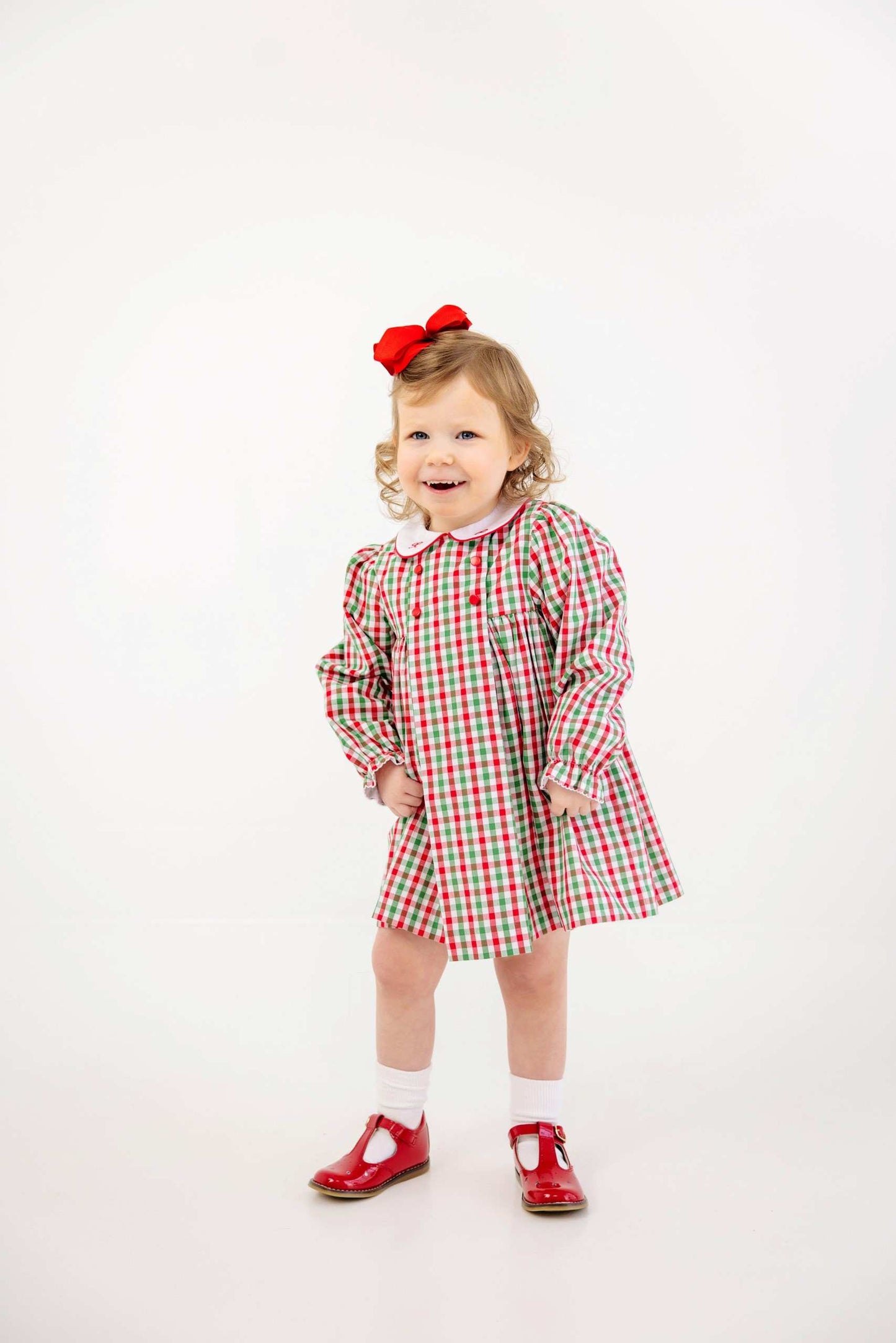 Della Marie Dress | Richmond Red and Kiawah Kelly Green Gingham