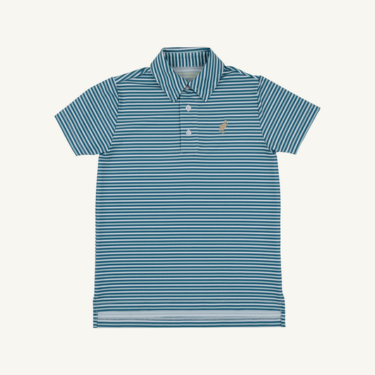 Prepletic Prim and Proper Polo | Summer County Stripe (Barnsley Blue)/ Keeneland Khaki