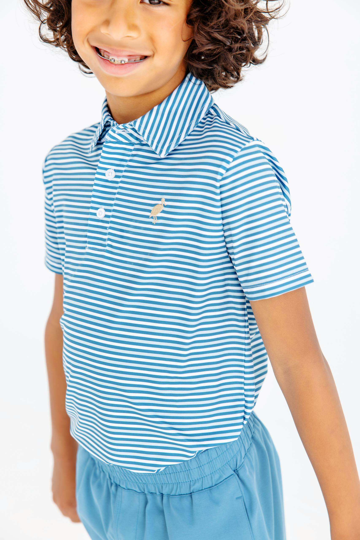 Prepletic Prim and Proper Polo | Summer County Stripe (Barnsley Blue)/ Keeneland Khaki