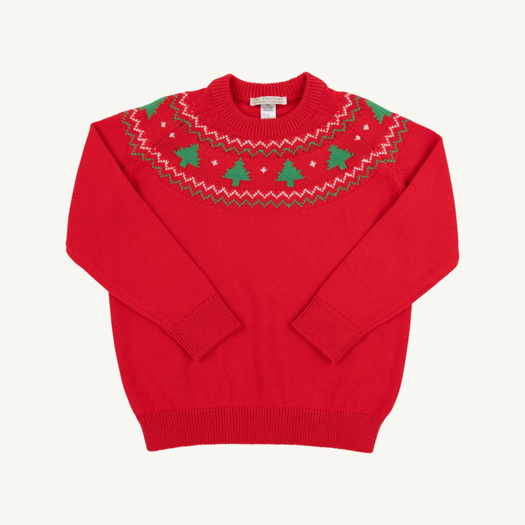 Isac's Sweater | Fairisle | Richmond Red/Christmas Trees
