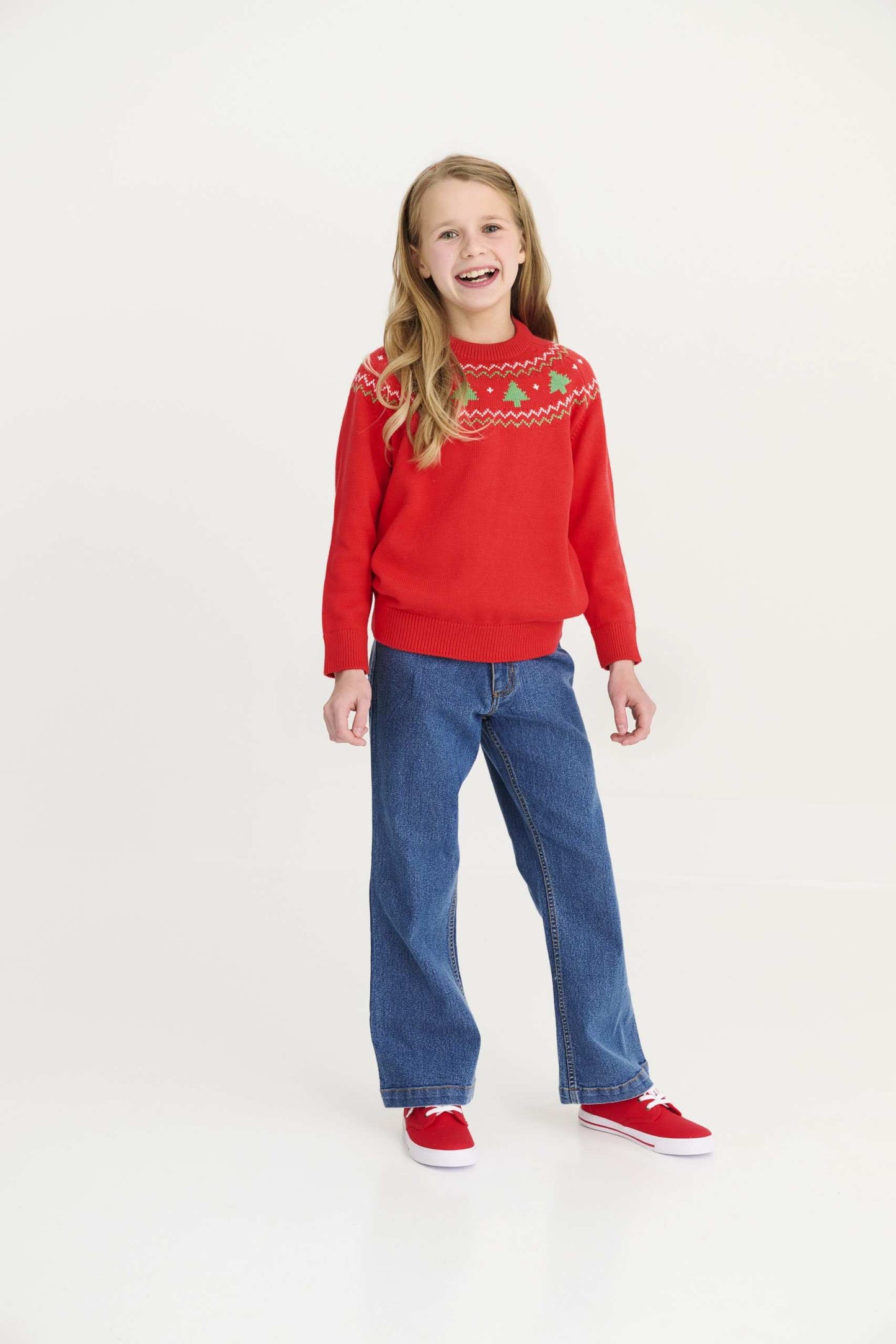 Isac's Sweater | Fairisle | Richmond Red/Christmas Trees