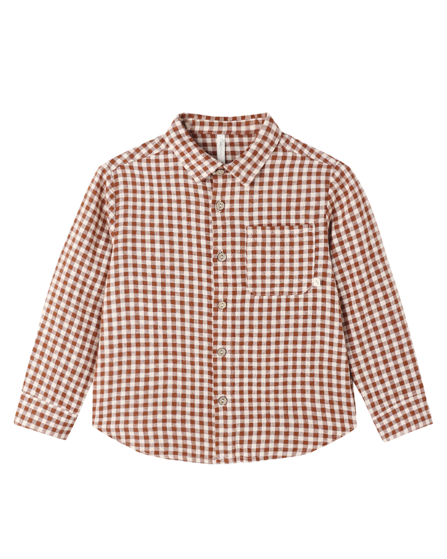 Collared Long Sleeve Shirt | Brick Check
