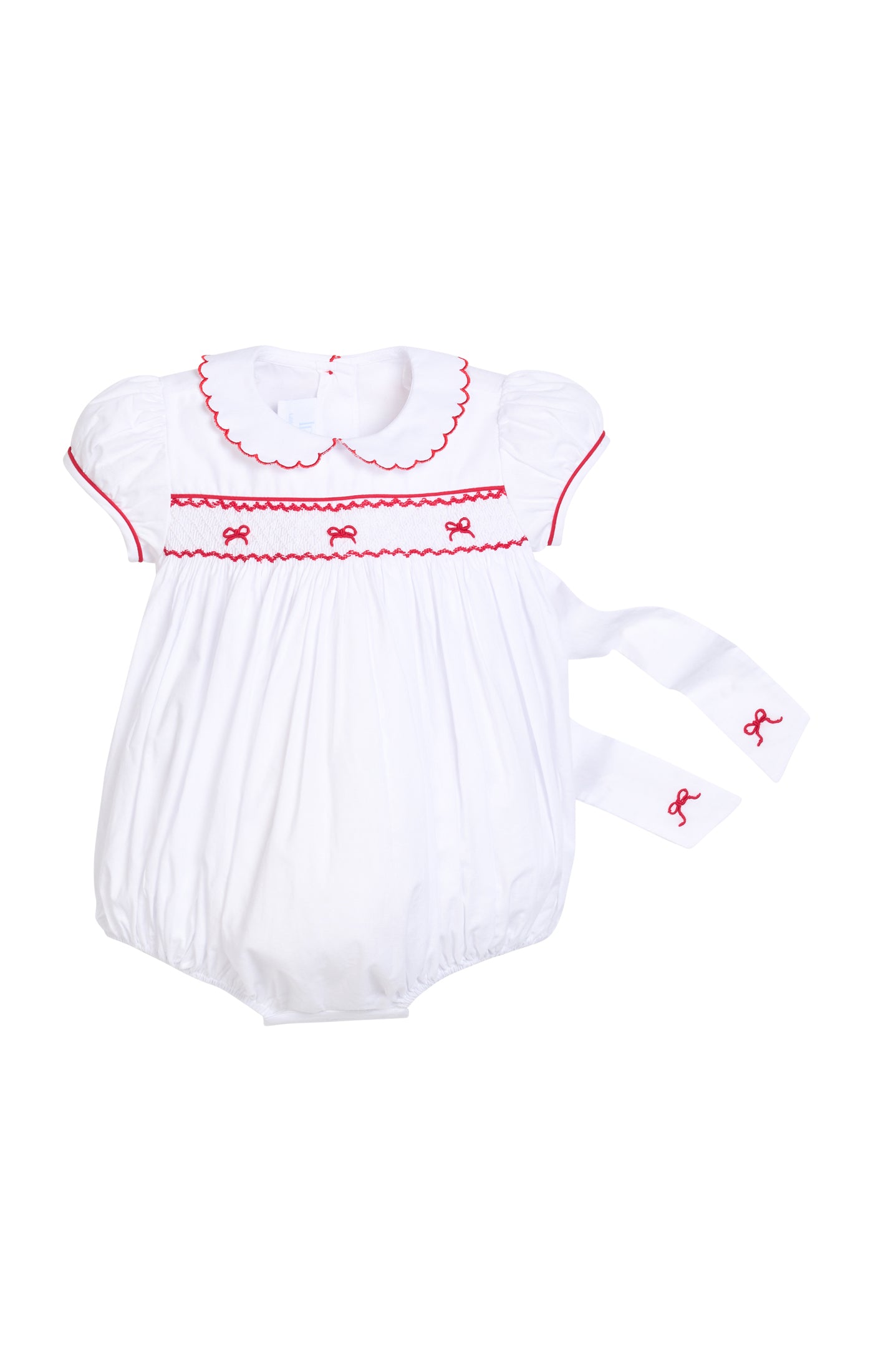 Smocked Louisa Bubble | Red Bow