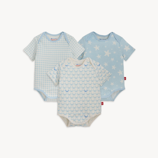Organic Cotton Bodysuit Bundle | 3 Pack Blue Multi