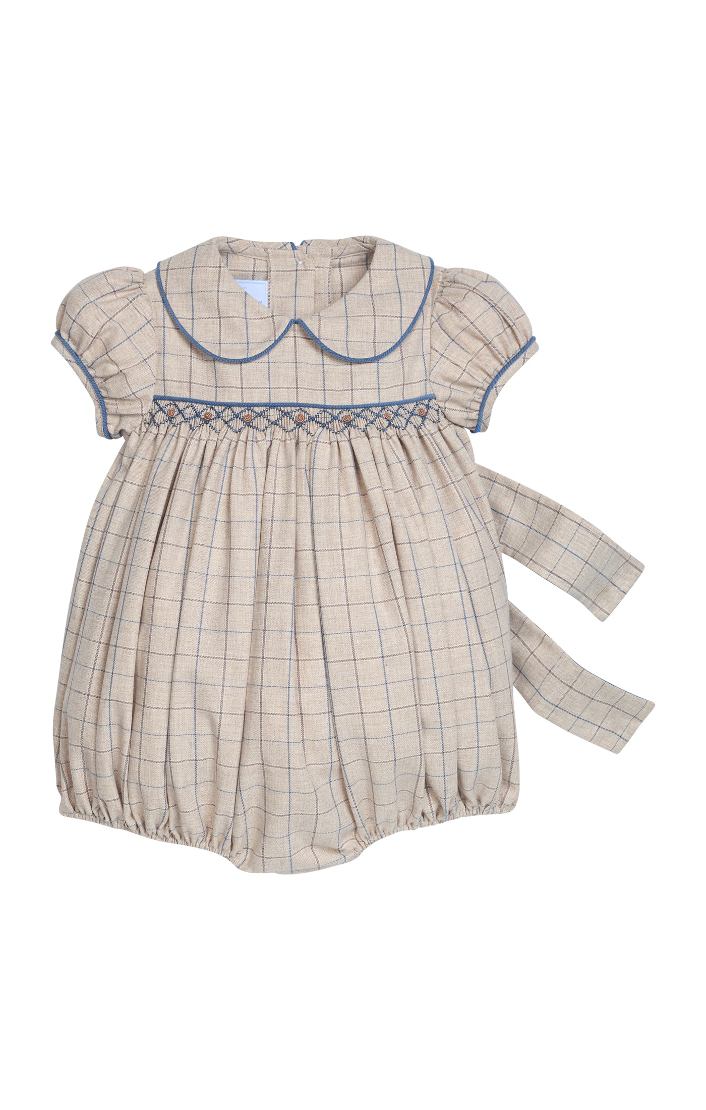 Smocked Natalie Bubble | Durham Windowpane
