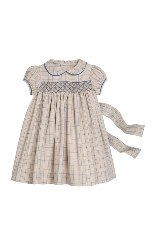 Smocked Natalie Dress | Durham Windowpane