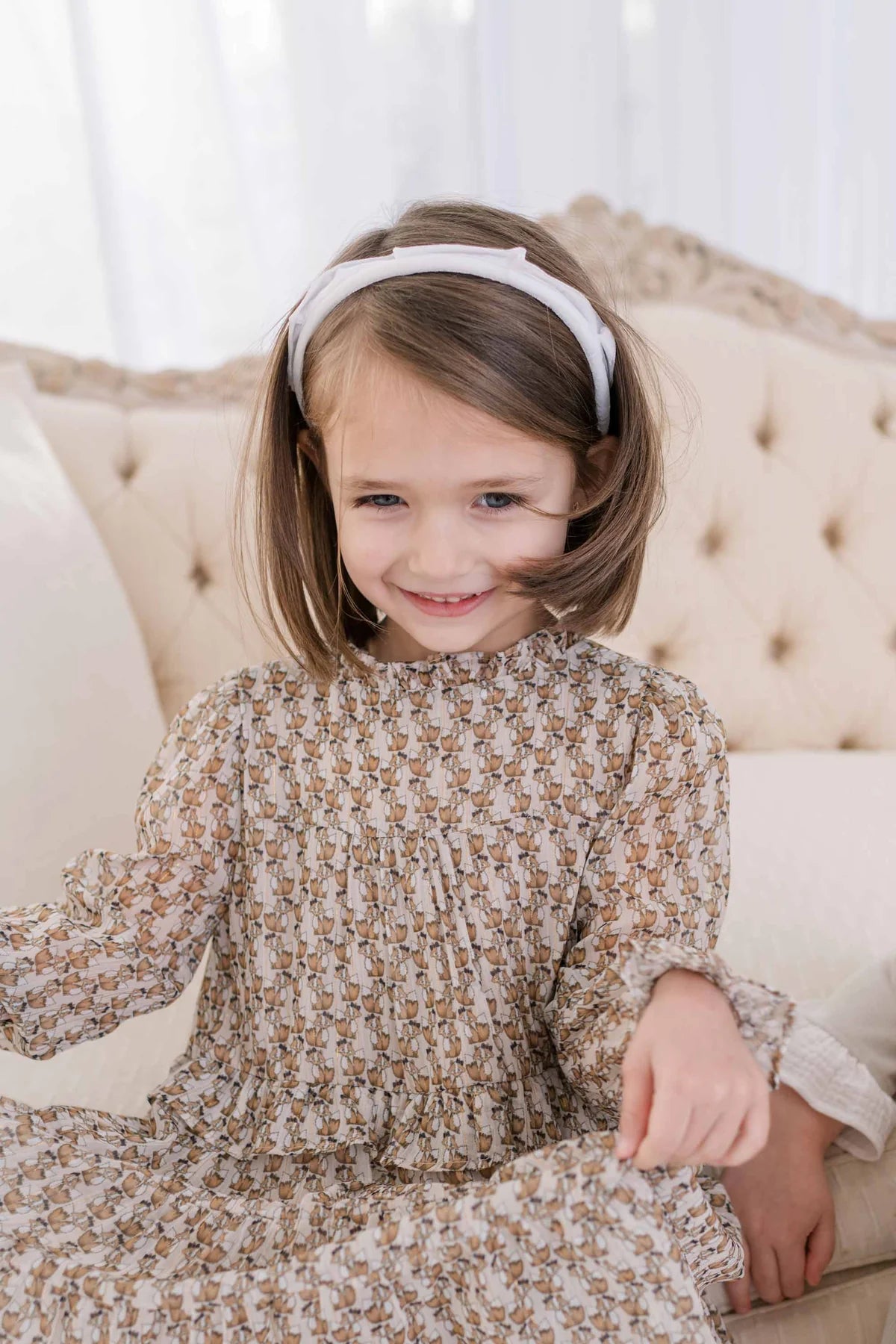 Velvet Crown Headband | Camel