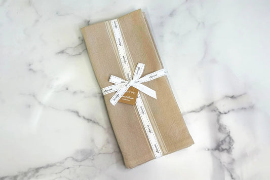 Kitchen Tea Towel, Vintage White Stripe, Set of 2