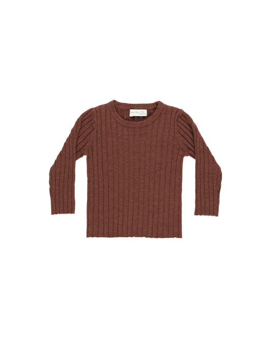 Long Sleeve Knit Top | Brick