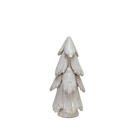 Handmade Stoneware Tree, Reactive Glaze | White | Small