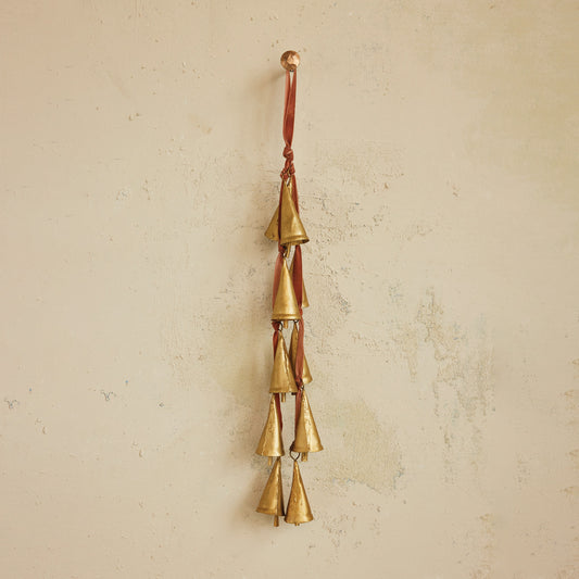 Velvet Ribbon Door Hanger w/ Cone Shaped Bells
