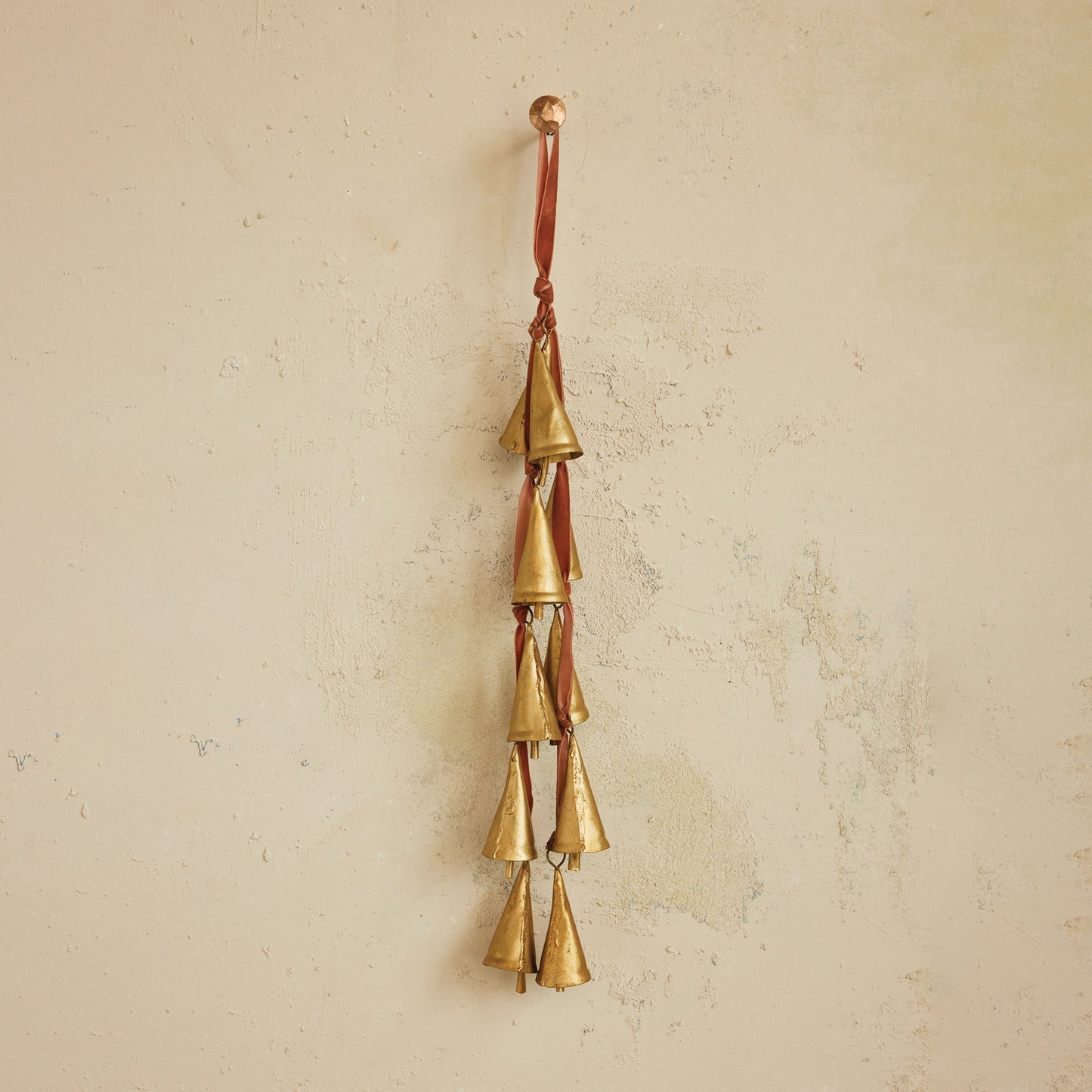 Velvet Ribbon Door Hanger w/ Cone Shaped Bells