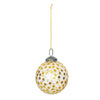 Glass Mosaic Ball Ornament with Embedded Sequins | Gold Finish | 3 inch