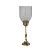 Glass Hurricane with Metal Base |  (Holds 2-1/2" Pillar)