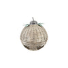 Oversized Hand-Woven Rattan Bell with Metal Leaves, Natural | 3 sizes