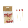 Bamboo Single Use Skewers with Holiday Shaped Handles | Set of 50 | 5 Styles