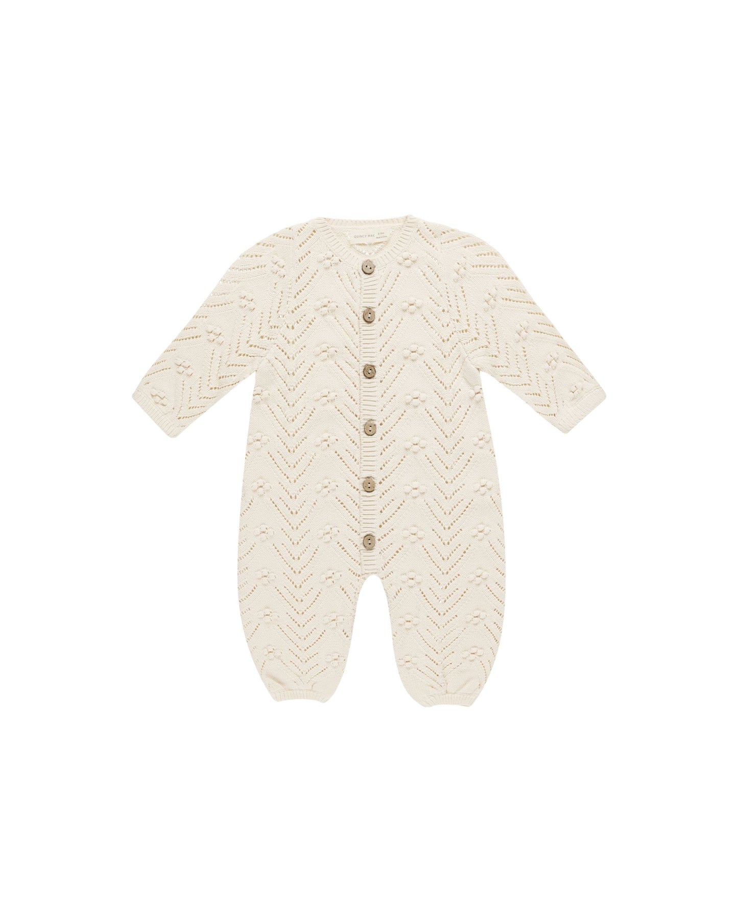 Long Sleeve Bobble Romper | Natural