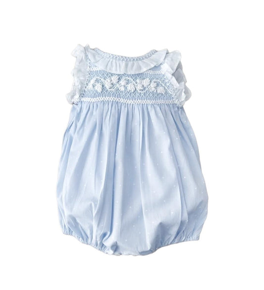 Portofino Smocked Romper, Blue