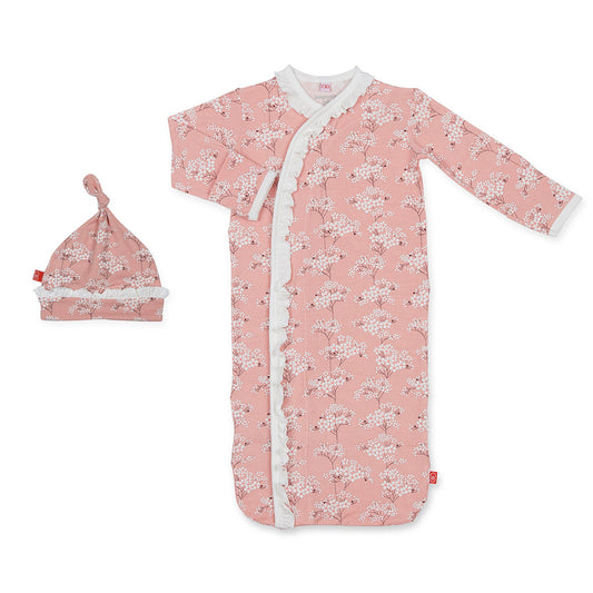 Cherry Blossom Modal Magnetic Sack Gown/Hat