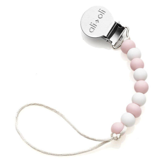 Ali+Oli Pacifier Clip Isa (Pink-White)