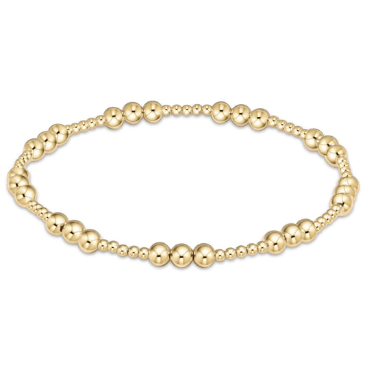 classic joy pattern 4mm bead bracelet | gold