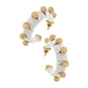 Ibiza Studded Raffia Hoop Earrings | White