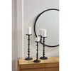 Black Metal Candlestick - small 15" x 6 1/2" dia