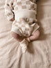 Checkered Jacquard Bloomers - Beige/Cream