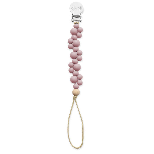 Ali+Oli Pacifier Clip - Bubbles (Mauve)