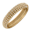 Jackie Pearl-Studded Statement Hinge Bangle | Ivory