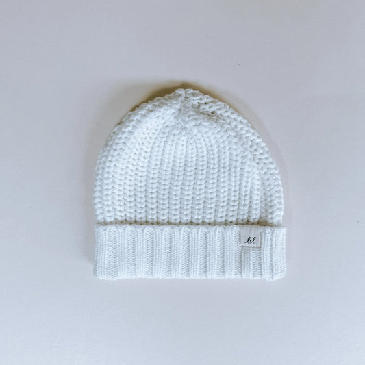 Chunky Knit Beanie - White
