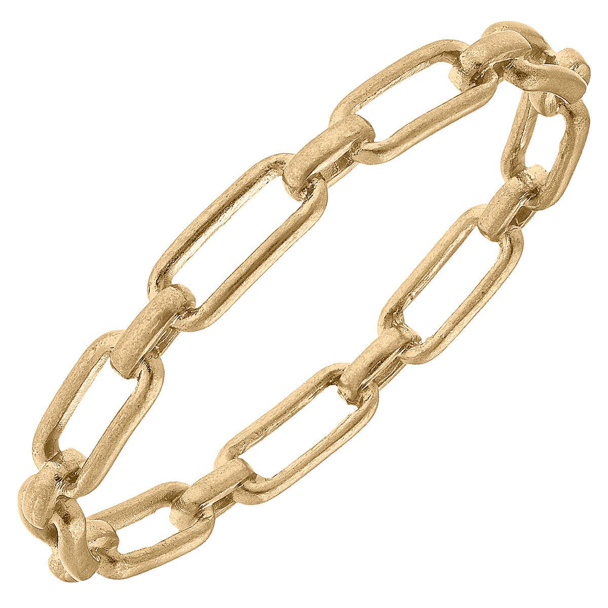 Greer Frozen Chain Bangle in Worn Gold