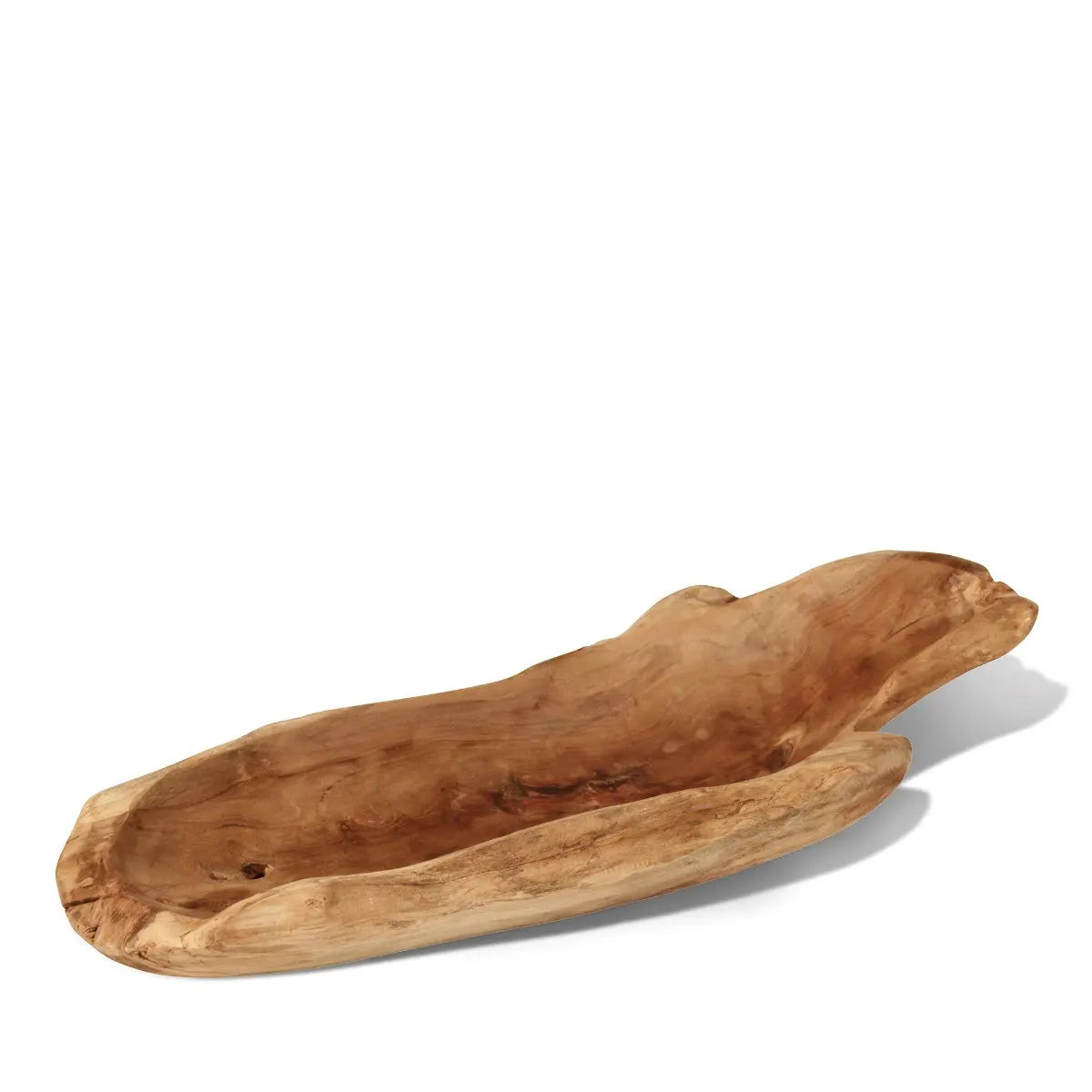 Live Edge Teak Wood Bowl | Size: 26" L 10" W