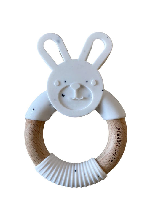 Bunny Silicone + Wood Teether - Moonstone